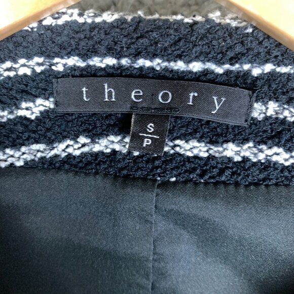 Theory Black and White Striped Blazer - Picture 5 of 13